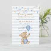 We Can Bearly Wait Baby Boy Shower Invitation 招待状 (スタンド正面)