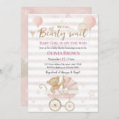 We Can Bearly Wait Baby Boy Shower Invitation 招待状 (正面/裏面)