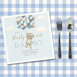 We Can Bearly Wait Baby, Cute Bear Baby Shower  スタンダードカクテルナプキン