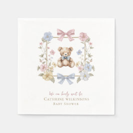 we can bearly wait baby shower  スタンダードカクテルナプキン