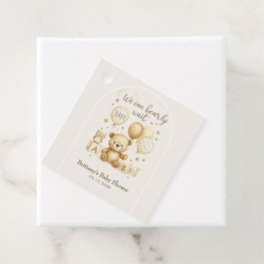 We Can Bearly Wait Baby Shower  フェイバータグ (インサイチュ)