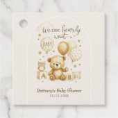 We Can Bearly Wait Baby Shower  フェイバータグ (正面)