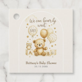 We Can Bearly Wait Baby Shower  フェイバータグ