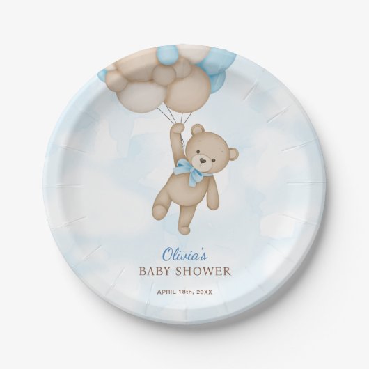 We Can Bearly Wait Baby Shower ペーパープレート (正面)
