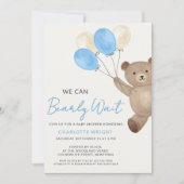 We Can Bearly Wait Baby Shower 招待状 (正面)