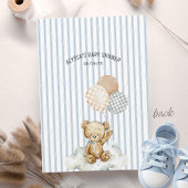 We Can Bearly Wait Baby Shower Bingo Game Card 招待状