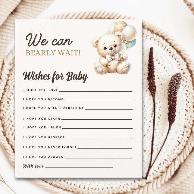 We can Bearly wait, Baby shower Boy (クリエイターアップロード済み)