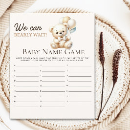 We can Bearly wait!, Baby shower Boy