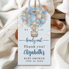 We Can Bearly Wait Baby Shower Boy ギフトタグ