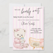 We Can Bearly Wait Baby Shower - Cute Brown Bear 招待状 (正面)