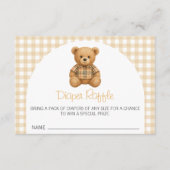 We Can Bearly Wait Baby Shower Diaper Raffle エンクロージャーカード (正面)