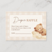 We Can Bearly Wait Baby Shower Diaper Raffle エンクロージャーカード (正面)