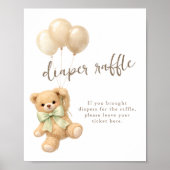 We Can Bearly Wait Baby Shower Diaper Raffle ポスター (正面)