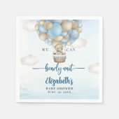 We Can Bearly Wait – Baby Shower for Boy  スタンダードカクテルナプキン (正面)