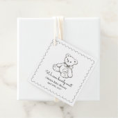"We Can Bearly Wait" Baby Shower Gender Neutral フェイバータグ (インサイチュ)