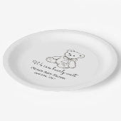 "We Can Bearly Wait" Baby Shower Gender Neutral ペーパープレート (アングル)