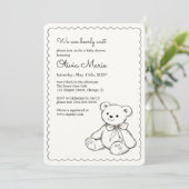 "We Can Bearly Wait" Baby Shower Gender Neutral 招待状 (スタンド正面)