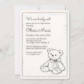 "We Can Bearly Wait" Baby Shower Gender Neutral 招待状 (正面)