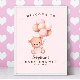 We can Bearly Wait, Baby Shower Girl ポスター