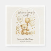 We Can Bearly Wait Baby Shower Invitation スタンダードランチョンナプキン (正面)