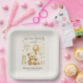 We Can Bearly Wait Baby Shower Invitation ペーパープレート (パーティー)