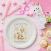 We Can Bearly Wait Baby Shower Invitation ペーパープレート (パーティー)