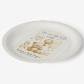 We Can Bearly Wait Baby Shower Invitation ペーパープレート (アングル)