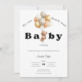 We Can Bearly Wait Baby Shower Invitation 招待状 (正面)