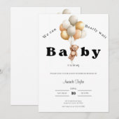 We Can Bearly Wait Baby Shower Invitation 招待状 (正面/裏面)