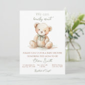We Can Bearly Wait Baby Shower Invitation 招待状 (スタンド正面)