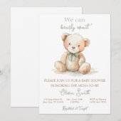 We Can Bearly Wait Baby Shower Invitation 招待状 (正面/裏面)