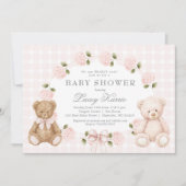 We can bearly wait baby shower invitation 招待状 (正面)