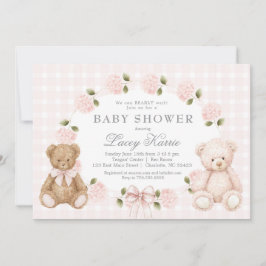 We can bearly wait baby shower invitation 招待状