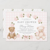 We can bearly wait baby shower invitation 招待状 (正面/裏面)