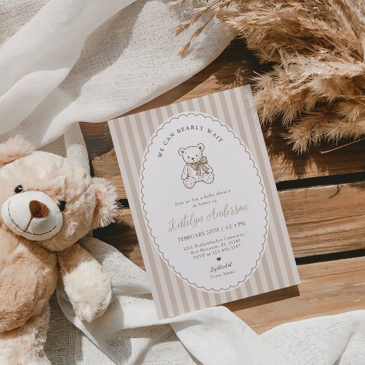 We Can Bearly Wait Baby Shower Invitation 招待状