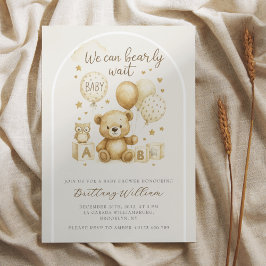 We Can Bearly Wait Baby Shower Invitation 招待状