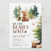 We Can Bearly Wait Baby Shower Invitation Photo 招待状 (正面)