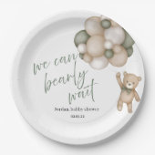 We Can Bearly Wait Baby Shower Plates ペーパープレート (正面)