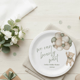 We Can Bearly Wait Baby Shower Plates ペーパープレート