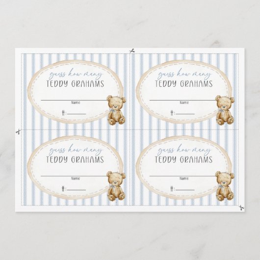 We Can Bearly Wait Baby Shower Teddy Grahams Card 招待状 (正面)