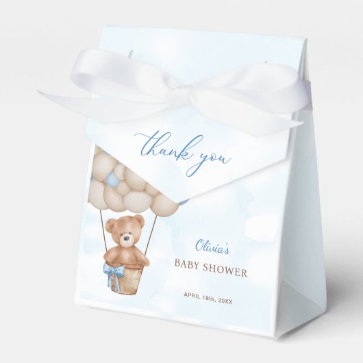 We Can Bearly Wait Baby Shower Thank You フェイバーボックス (正面サイド)
