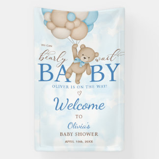 We Can Bearly Wait Baby Shower Welcome 横断幕