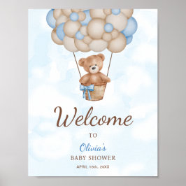 We Can Bearly Wait Baby Shower Welcome Sign ポスター