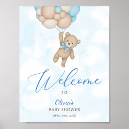 We Can Bearly Wait Baby Shower Welcome Sign ポスター