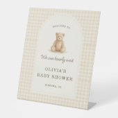 We Can Bearly Wait Baby Shower Welcome Sign 台座サイン (正面)