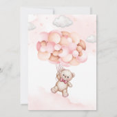 We Can Bearly Wait Balloon Bear Baby Shower 招待状 (裏面)