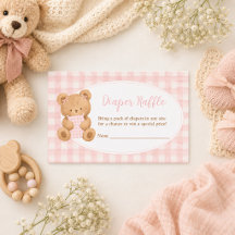 We Can Bearly Wait Bear Baby Girl Diaper Raffle