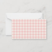 We Can Bearly Wait Bear Baby Girl Gingham ノートカード (裏面)