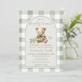 We can Bearly Wait Bear Baby Sage Baby Shower  招待状 (スタンド正面)