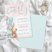 We Can Bearly Wait Bear Baby Shower 招待状